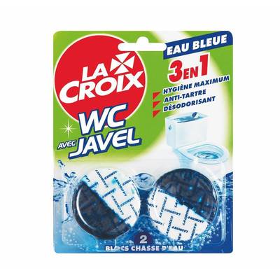 La Croix Bloc WC 2 en 1 javel & eau bleue, 2 blocs