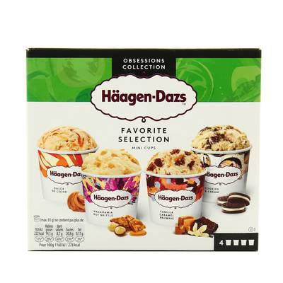 Häagen-Dazs Crème glacée Favorite Selection, 4 pots - 348g
