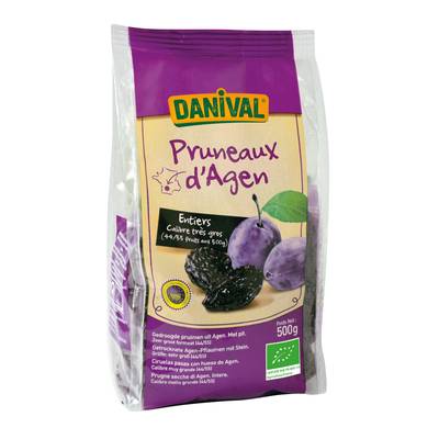 Danival Pruneau d'Agen bio entier très gros cal 44/55 IGP, 500g