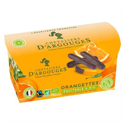 Les Chevaliers d'Argouges Orangettes au Chocolat Noir BIO, 180g