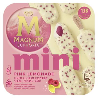 Magnum Mini Minis bâtonnets Pink Lemonade, 6 bâtonnets - 258g