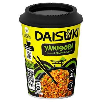 Daisuki Nouilles instantanées Yakisoba Saveur Curry et Légumes, 93g