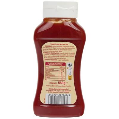 Auchan Ketchup nature flacon souple, 560g