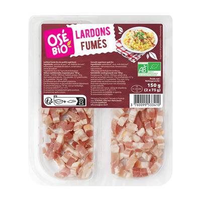 Osé Bio Lardons Fumés Bio, 150g