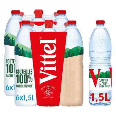 Vittel Eau minérale naturelle, 2 packs de 6x1,5L