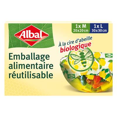 Albal Film alimentaire à la cire d'abeille, 2 feuilles