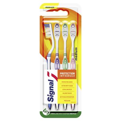 Signal Brosse à dents protection intégrale medium, 4 brosse à dents