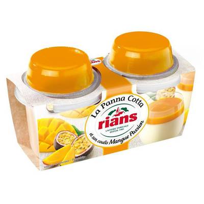 Rians Panna Cotta coulis mangue passion, 2x120g