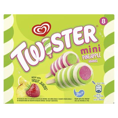 Twister Mini Twister ananas fraise, 8 bâtonnets - 312g