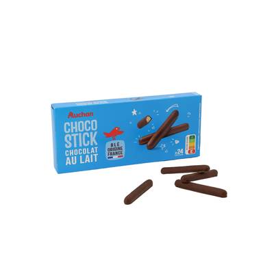 Auchan Bâtonnets nappés de chocolat au lait, 150g