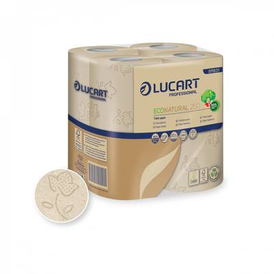 Lucart Papier toilette Econatural recyclé, 8 Rouleaux
