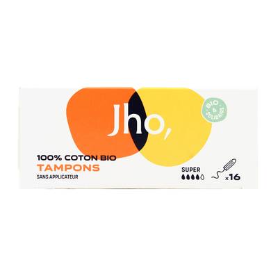 JHO Tampons bio sans applicateur Super, 16 tampons