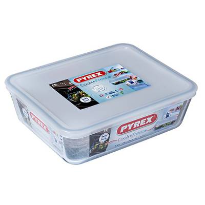 Pyrex Cook & Freeze Plat en verre avec couvercle - spécial congélation, 1500ml