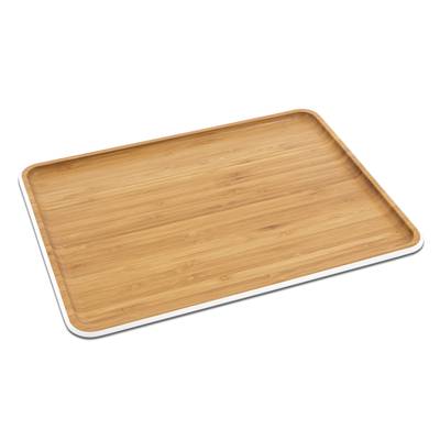 Pebbly Plateau de service Bambou Grand Blanc, 40 x 30 cm