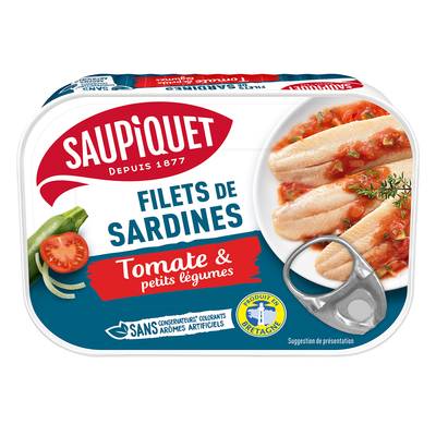 Saupiquet Filets de Sardines Tomate et Petits Légumes, 100g