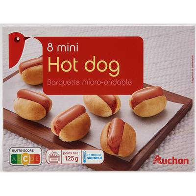 Auchan Mini hot-dog micro-ondable, 125g