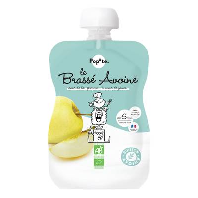 Popote Brassé Avoine Pommes Bio Gourde Bébé Dès 6 mois, 100g