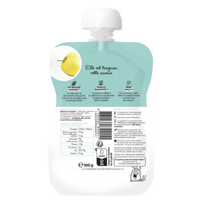 3760262842011 - Popote - Brassé Avoine Pommes Bio Gourde Bébé Dès 6 mois