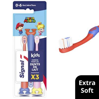 Signal Brosse à dents Extra Souple Enfant 0-6 Ans Super Mario, 1 brosse à dents