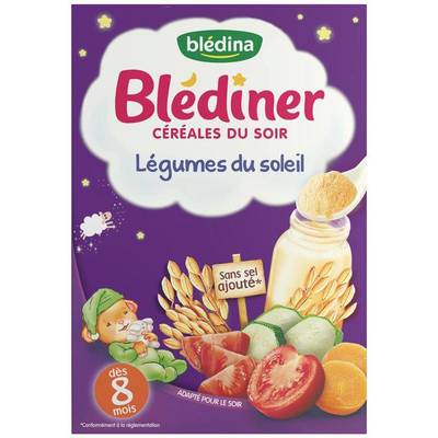 3041091124111 - Blédina - Blédîner - Céréales Légumes du Soleil Bébé Dès 8 mois