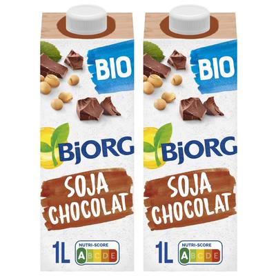Bjorg Soja Chocolat Boisson Végétale Bio, Lot de 2x1L