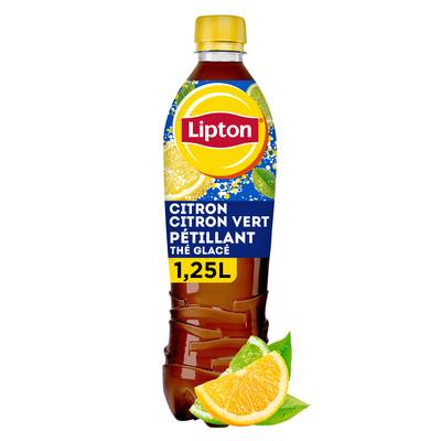 Lipton Boisson au thé glacé pétillant saveur citron, 1,25L