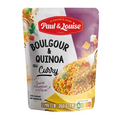 Paul & Louise Boulgour Quinoa Curry micro-ondes, 250g