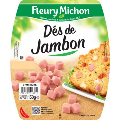 Fleury Michon Dés de Jambon de Paris, 2x75g