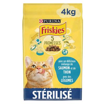 7613033146411 - Purina - Friskies - Croquettes Saumon Thon Légumes pour chat adulte stérilisé