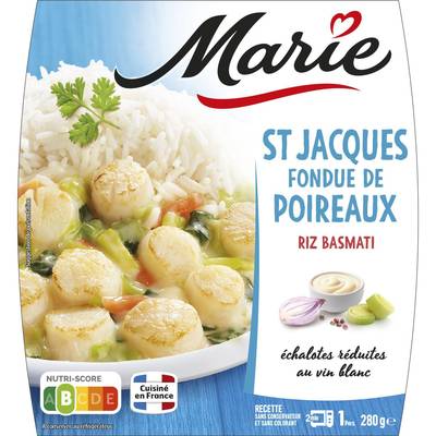 Marie Saints-Jacques Fondue de Poireaux Riz Basmati, 280g
