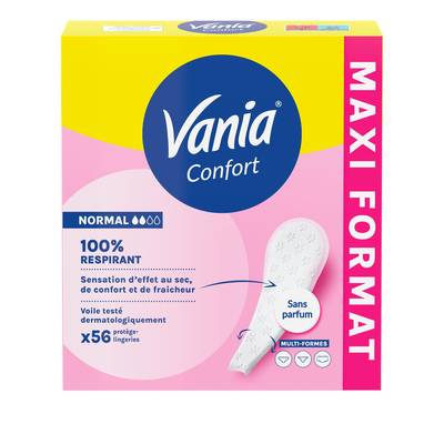 Vania Protège-slips Confort sans parfum, 56 pièces