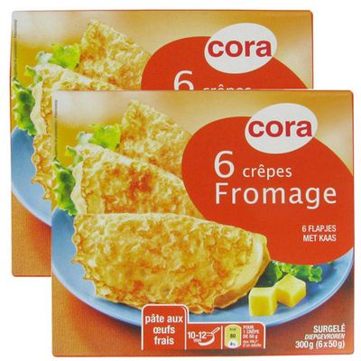 Crêpes fromage (6 piéces), Lot de 2 boites de Crêpes fromage (6 piéces), Lot de 2 boites de ,CORA,2x300 g