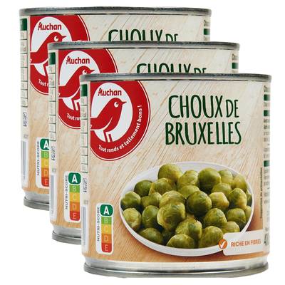 Auchan Choux de Bruxelles, Lot de 3x265g