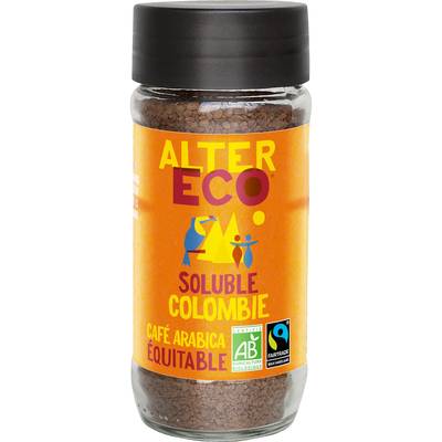 Alter Eco - Commerce Equitable Café soluble Arabica Bio de Colombie, 100g