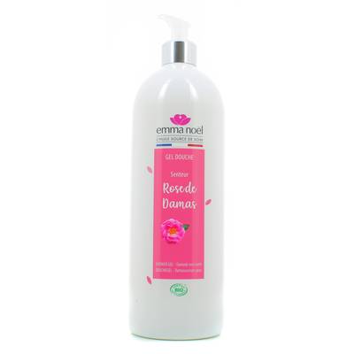 Emma Noel Gel Douche Rose de Damas Cosmébio, 1L