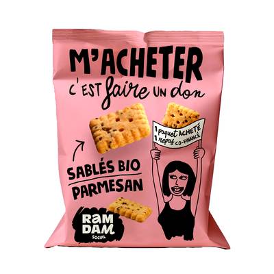Ramdam social Sablés Parmesan graines de Chia Bio, 100g