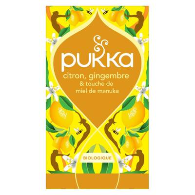 Pukka Infusion Citron Gingembre Miel Bio, 20 sachets