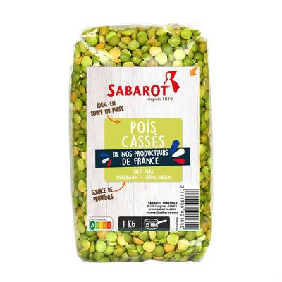 Sabarot Pois Cassés Verts de France, 1kg