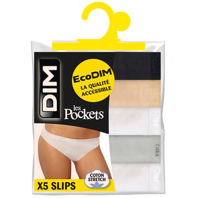 Dim Slip Ecodim les pockets, Taille 44/46 5 slips