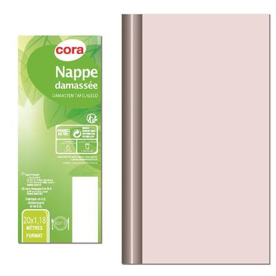 Cora Nappe Damassée BLANC, 20 m x 1m18