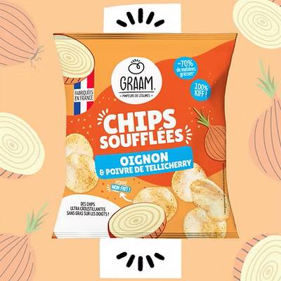 3770015053212 - Graam - Chips soufflées Oignon et Poivre de Tellicherry