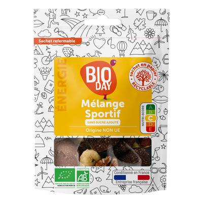 Bioday Mélange Sportif bio, Sachet de 125g
