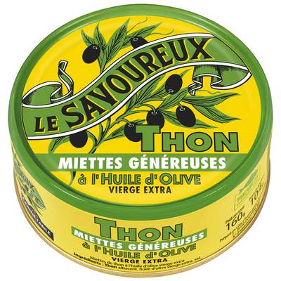 Le Savoureux Miettes de Thon à l'Huile d'Olive vierge extra, 104g