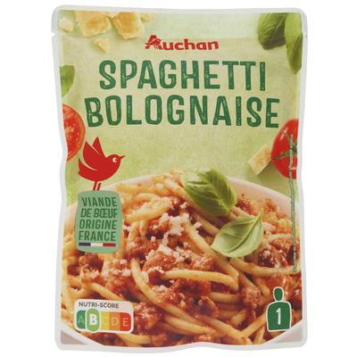 Auchan Spaghetti à la bolognaise sachet express micro-ondes, 200g