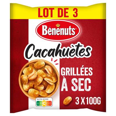 Benenuts cacahuète grillé a sec, 3x100g