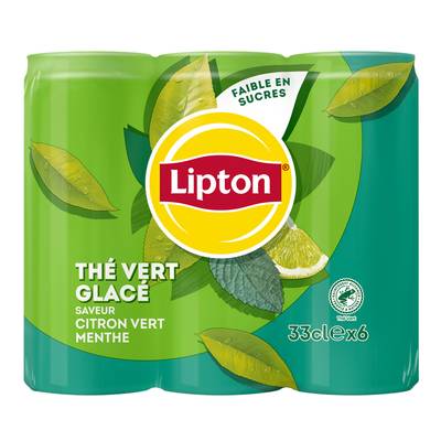 Lipton Boisson au thé vert citron vert menthe, 6x33cl
