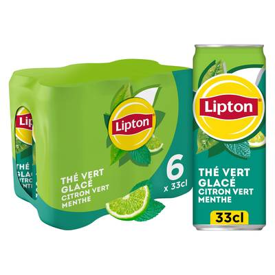 Lipton Boisson au thé vert citron vert menthe, 6x33cl