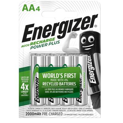 Energizer 4 Piles HR06 / AA Recheargeables Power plus 2000 mAh, 4  piles