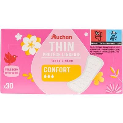 Auchan Protège-lingerie minces regular, 30 Protège lingerie