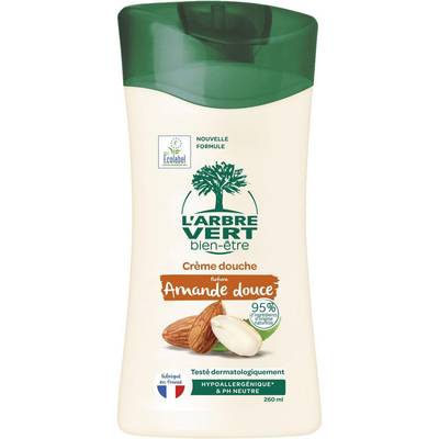 L'Arbre Vert Bien-Etre Crème Douche Parfum Amande Douce, 260ml